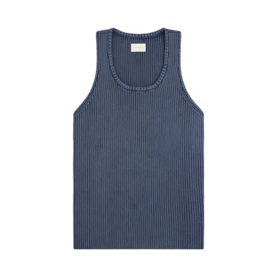 Pre-owned Aimé Leon Dore Stone Washed Knit Tank Top 'oceana' | Blue | Men's Size Xs