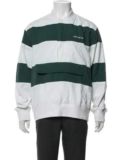 Pre-owned Aimé Leon Dore Striped Bomber Jacket In Green