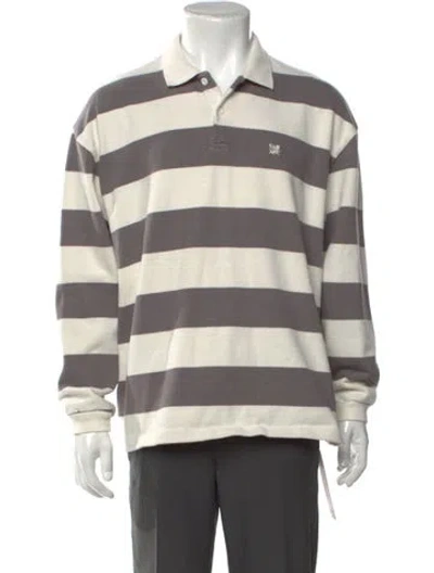 Pre-owned Aimé Leon Dore Striped Collar Polo Shirt In Multicolor