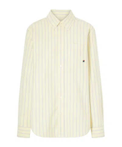 Aimé Leon Dore Striped Cotton Shirt In Yellow