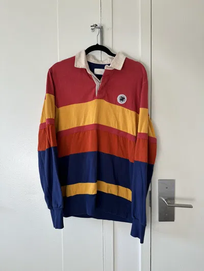 Pre-owned Aimé Leon Dore Striped Crest Logo Rugby In Multi