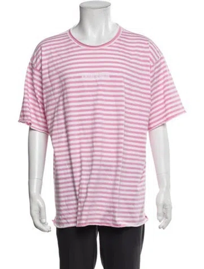 Pre-owned Aimé Leon Dore Striped Crew Neck T-shirt In Pink