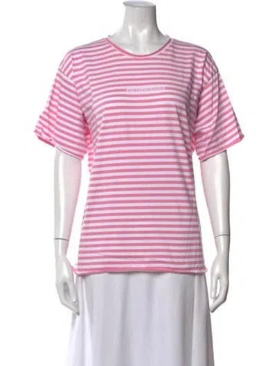 Pre-owned Aimé Leon Dore Striped Crew Neck T-shirt In Pink