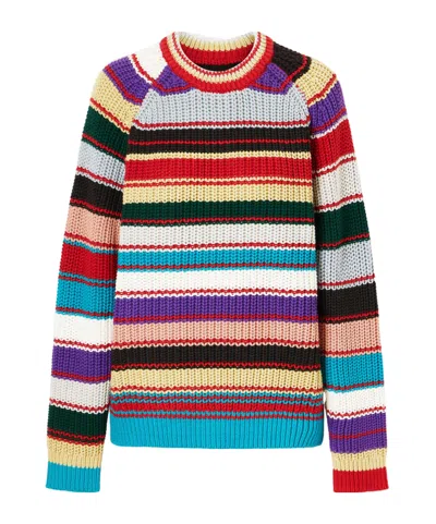 Aimé Leon Dore Striped Crewneck Cotton-knitted Sweater In Multi