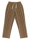 Aimé Leon Dore Brown Blanket Stripe Drawstring Pants In Brown