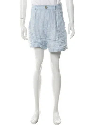 Pre-owned Aimé Leon Dore Striped Flat Front Shorts In Blue