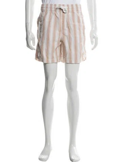 Pre-owned Aimé Leon Dore Striped Jogger Shorts In White