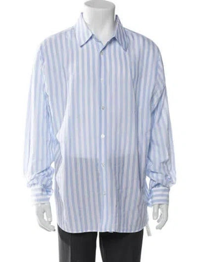Pre-owned Aimé Leon Dore Striped Long Sleeve Shirt In Blue