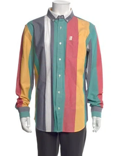 Pre-owned Aimé Leon Dore Striped Long Sleeve Shirt In Blue