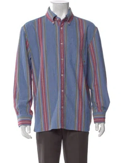 Pre-owned Aimé Leon Dore Striped Long Sleeve Shirt In Blue