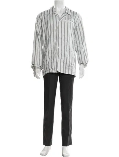 Pre-owned Aimé Leon Dore Striped Long Sleeve Shirt In Blue