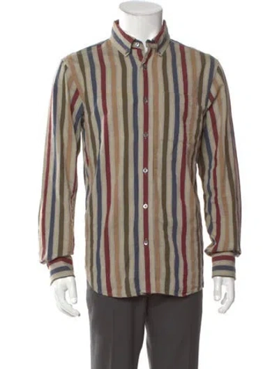 Pre-owned Aimé Leon Dore Striped Long Sleeve Shirt In Brown