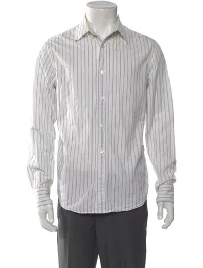 Pre-owned Aimé Leon Dore Striped Long Sleeve Shirt In White