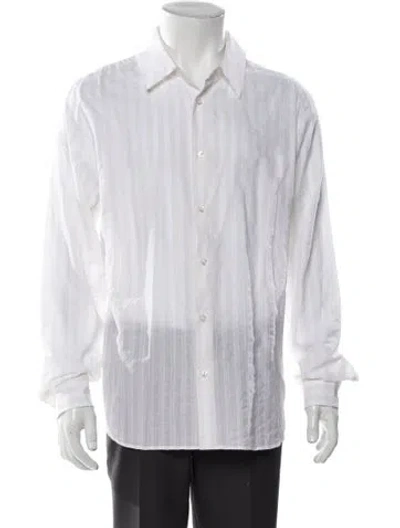 Pre-owned Aimé Leon Dore Striped Long Sleeve Tuxedo Shirt In White