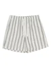 Aimé Leon Dore Striped-pattern Drawstring Shorts In Gray