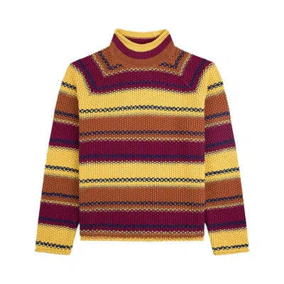 Pre-owned Aimé Leon Dore Striped Rollneck Sweater 'petunia Stripe' | Red | Men's Size M