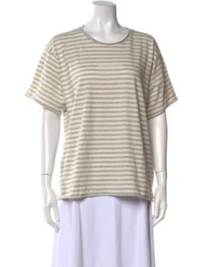 Pre-owned Aimé Leon Dore Striped Scoop Neck T-shirt In Neutral