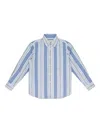 Aimé Leon Dore Blue Printed Stripe Button-down Shirt In Blue