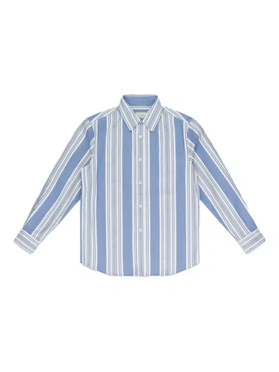 Aimé Leon Dore Blue Printed Stripe Button-down Shirt