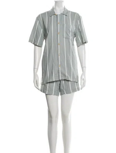 Pre-owned Aimé Leon Dore Striped Short Set In White