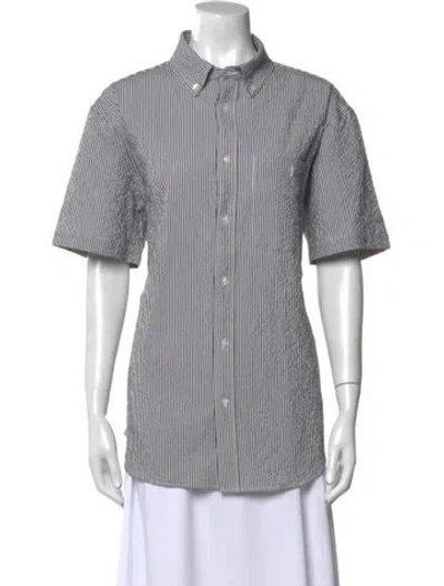 Pre-owned Aimé Leon Dore Striped Short Sleeve Button-up Top W/ Tags In Multi