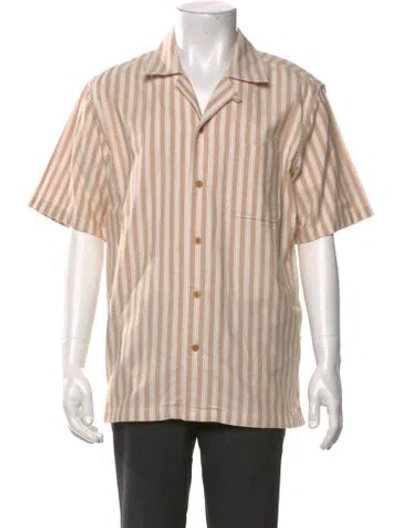 Pre-owned Aimé Leon Dore Striped Short Sleeve Shirt In Neutral