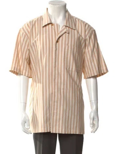 Pre-owned Aimé Leon Dore Striped Short Sleeve Shirt In Neutral