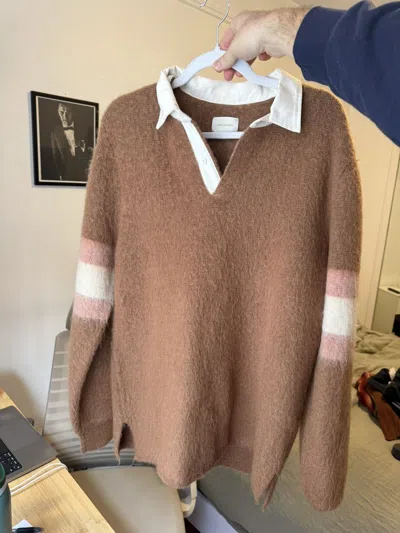 Pre-owned Aimé Leon Dore Striped Sweater In Brown