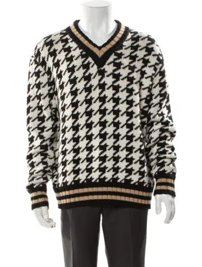 Pre-owned Aimé Leon Dore Striped V-neck Pullover In Black