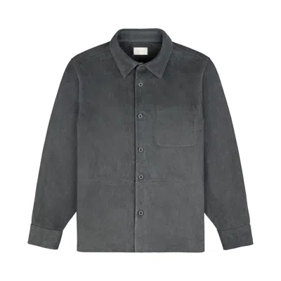 Pre-owned Aimé Leon Dore Suede Overshirt 'iron Gate' | Grey | Men's Size Xs In Gray