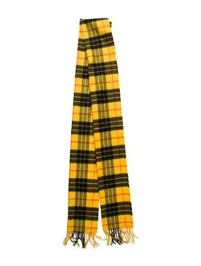 Pre-owned Aimé Leon Dore Tartan Muffler Cashmere Scarf W/ Tags In Yellow