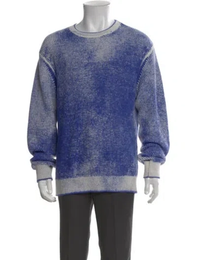 Pre-owned Aimé Leon Dore Tie-dye Print Crew Neck Pullover In Blue