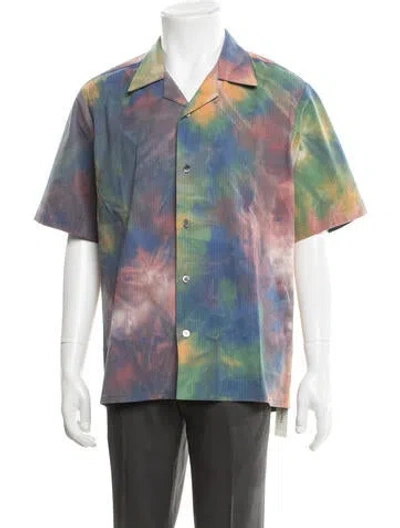 Pre-owned Aimé Leon Dore Tie-dye Print Short Sleeve Shirt In Blue