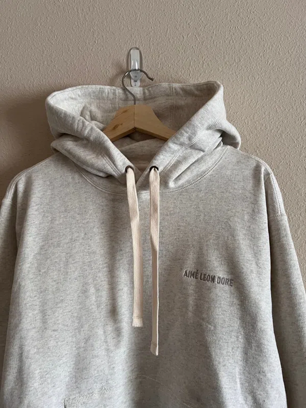 Pre-owned Aimé Leon Dore Tonal Logo Hoodie In Oatmeal | ModeSens