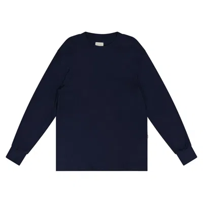 Pre-owned Aimé Leon Dore Tonal Logo Long-sleeve Tee 'evening Blue' | Men's Size Xs