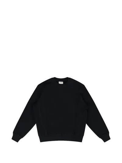 Aimé Leon Dore Black Tonal Logo Crewneck Sweatshirt In Blue