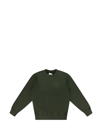 Aimé Leon Dore Unisphere Logo-embroidered Crewneck Sweater In Green