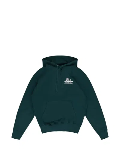 Aimé Leon Dore Unisphere Logo-print Hoodie In Green