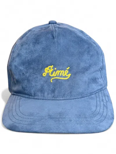 Pre-owned Aimé Leon Dore Vintage Indigo Chainstitch Logo Hat In Blue
