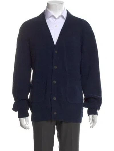 Pre-owned Aimé Leon Dore V-neck Long Sleeve Cardigan In Blue