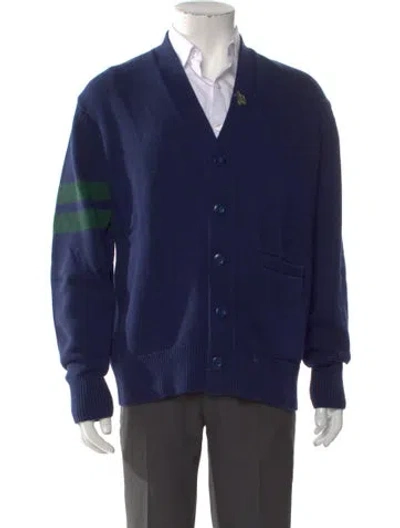 Pre-owned Aimé Leon Dore V-neck Long Sleeve Cardigan In Blue