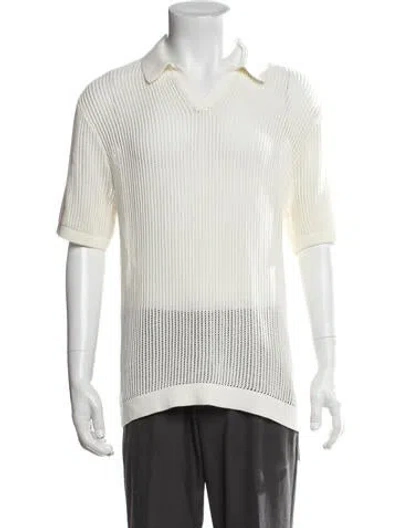 Pre-owned Aimé Leon Dore V-neck Short Sleeve Polo Sweater W/ Tags In Neutrals