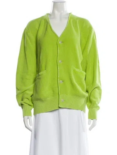 Pre-owned Aimé Leon Dore V-neck Sweater In Green