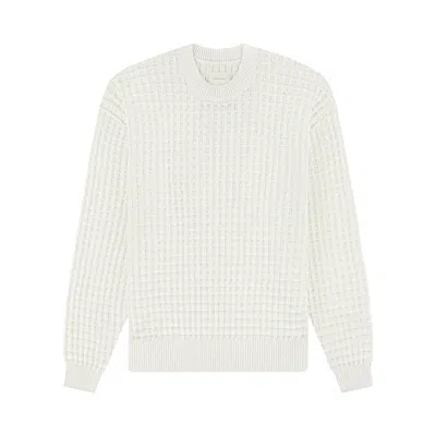 Pre-owned Aimé Leon Dore Waffle Crewneck Sweater 'coconut Milk' | White | Men's Size Xs