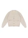 Aimé Leon Dore Cream Waffle Knit Cardigan In Gold