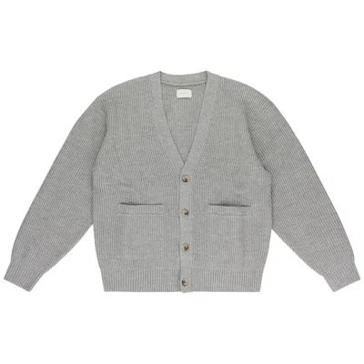 Pre-owned Aimé Leon Dore Waffle Knit Cardigan 'silver Mix' | Grey | Men's Size Xs In Gray