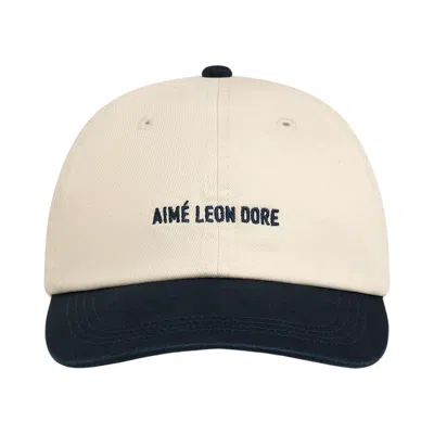 Pre-owned Aimé Leon Dore Washed Chino Hat 'navy Blazer' | Cream | Men's Size Onesize In White