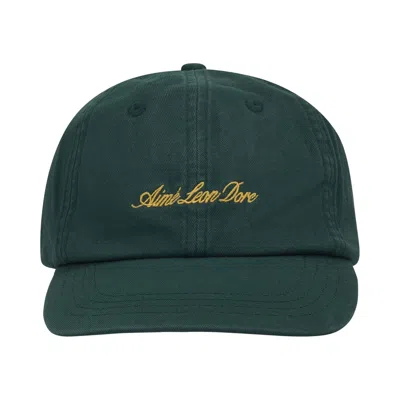 Pre-owned Aimé Leon Dore Washed Script Cap 'pine Grove' | Green | Men's Size Onesize