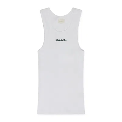 Aimé Leon Dore White Embroidered Logo Tank Top In Multi