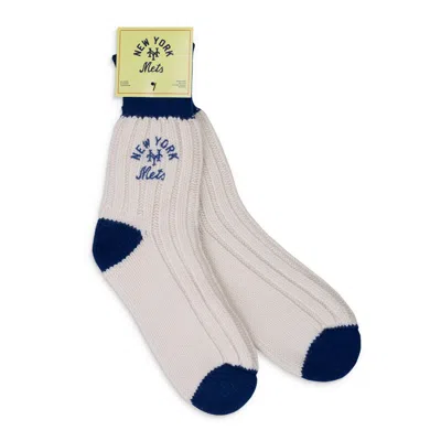 Aimé Leon Dore White Mets Socks In Multi